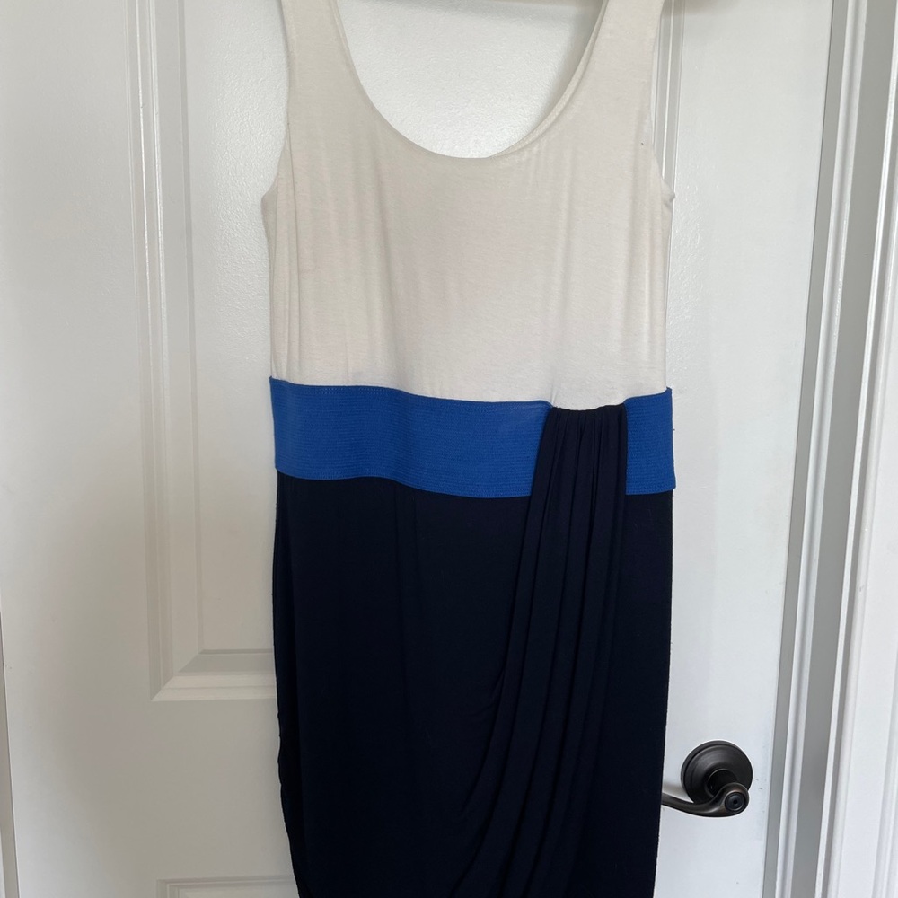 Bailey 44 White and Blue Colorblock Dress